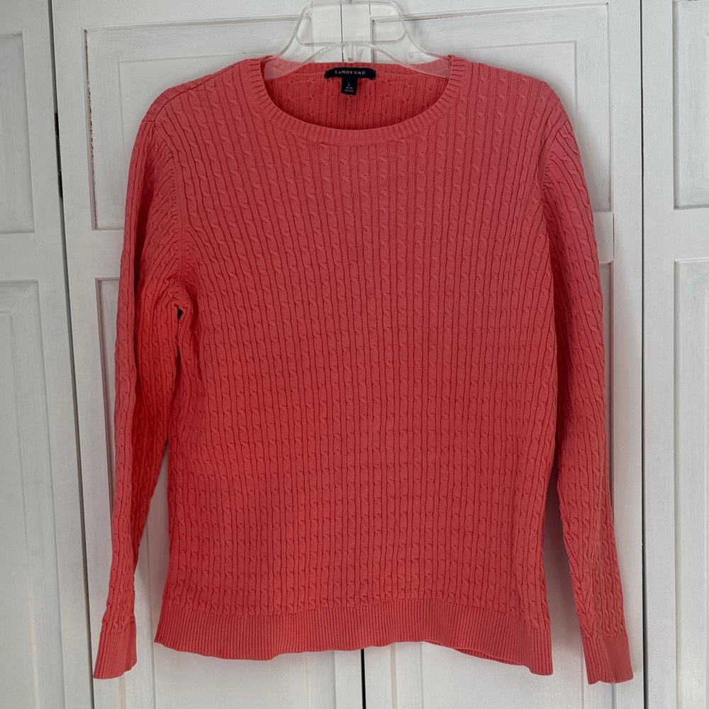 Land’s End Coral Cable Knit Sweater
